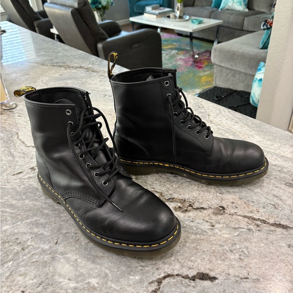 Dr. Martens AirWair Black Leather Cushion Sole Boots - Picture 4 of 16